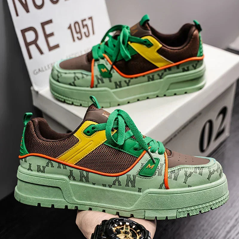 2025 New Spring Shoes for Men Thick Soles Increase Board Shoes All Casual Sports Shoes Fashion Trend Ins Men Board Shoes