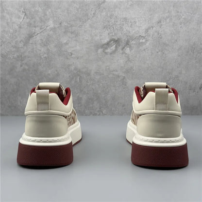 Luxury Designer Britain Men's Lace Up Color-blocked Thick Bottom Causal Board Shoes Flats Moccasins Male Walking Sneakers