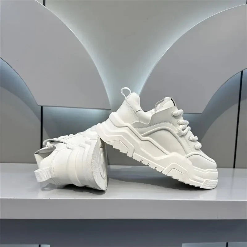 Designer Style Men Shoes White Comfortable Thick Platform Sneakers Fashion Casual Shoes Men 2025 New Brand Sports Trainers Tenis