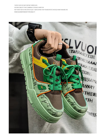 2025 New Spring Shoes for Men Thick Soles Increase Board Shoes All Casual Sports Shoes Fashion Trend Ins Men Board Shoes