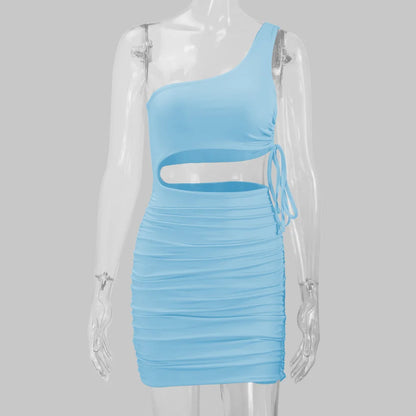 2025 Women's Clothing, Sexy Fashion Hollow Lace Up Pleated Night Club Party Dress Vestidos Plus Size 9XL 8XL 7XL 6XL XXXXXL