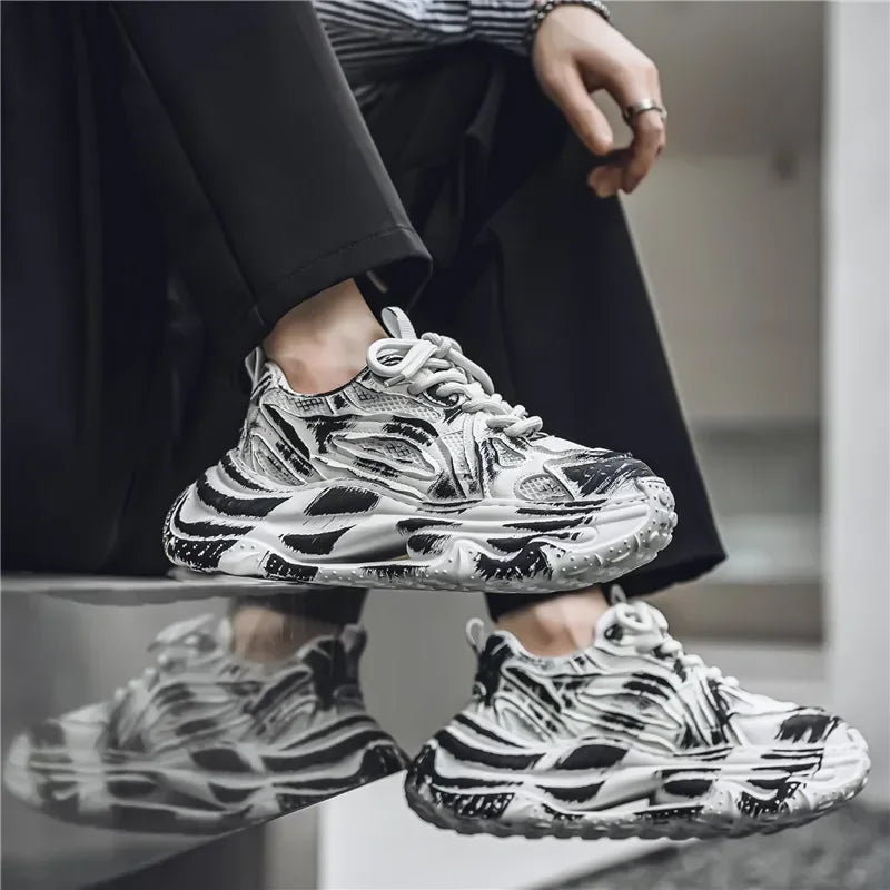 2025 Autumn High End Fashion Trendy Men's Shoes Wear Resistant Light Luxury Daily Color Blocked Casual Sports Shoes