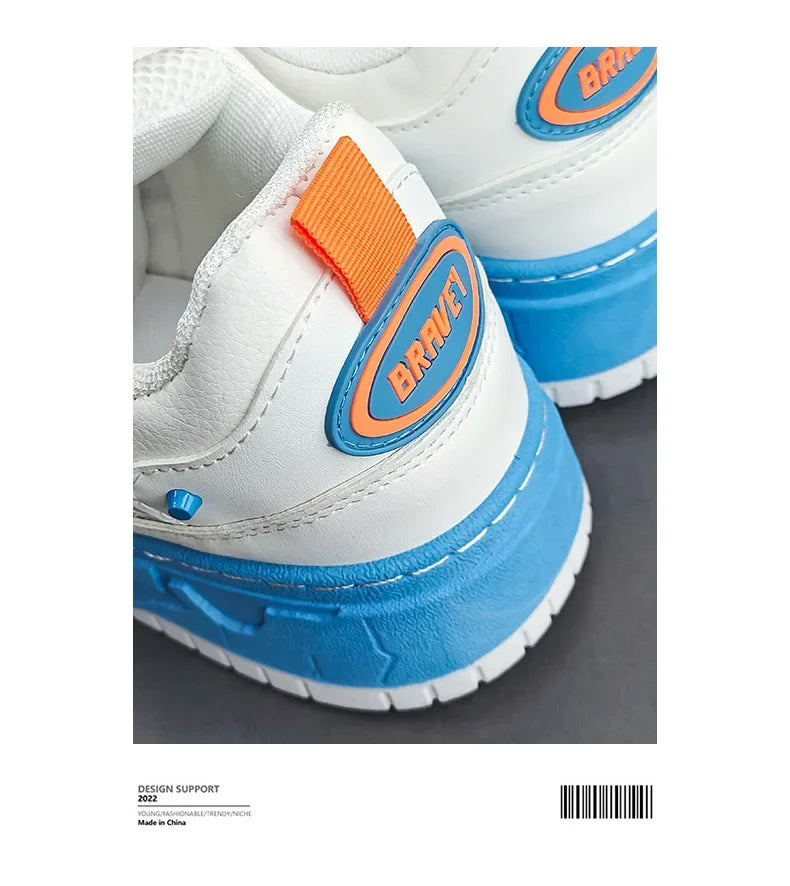 2023 Autumn New Niche Trendy Flat Board Shoes Korean Style Versatile Teenage Thick Bottomed Casual Sport Men's Shoes