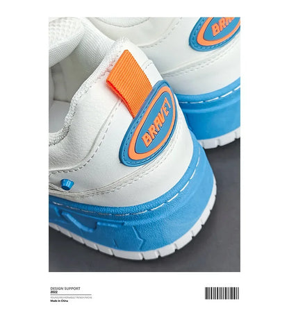 2023 Autumn New Niche Trendy Flat Board Shoes Korean Style Versatile Teenage Thick Bottomed Casual Sport Men's Shoes