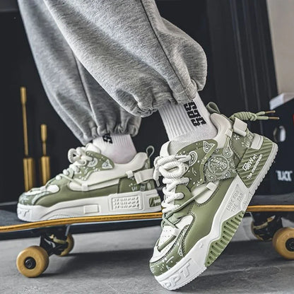 Men Sneakers Outdoor Casual Shoes Fashion Spring Breathable Vulcanized Shoes Comfortable Walking Shoe Platform Lace Up Men Shoes