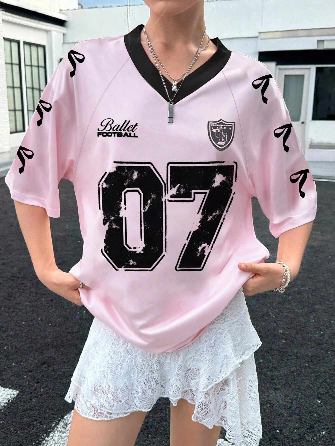 Women's Summer Casual Number Printed T-shirt Graphic Tea Women's top fashionable Oversized Loose Short Sleeved T-shirt Top