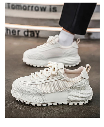 New Mens Shoes Large Size Breathable Sneakers Breathable Composite Seiko Upper Thickened Anti-slip Wear-resistant Soles Shoe