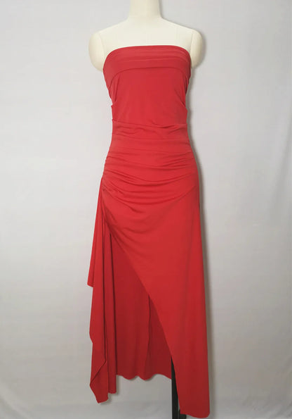 Summer Sexy Tube Top High Slit Backless Dress Ruffled Off-Shoulder Sleeveless Slim Elegant Elegant High-End Club Party Long Skirt Evening Dress Wedding Dress