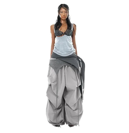 Cool American High Street Loose Casual Pants Women's Fashionable Jazz Wide Leg Pants Versatile Comfortable Workwear Trousers