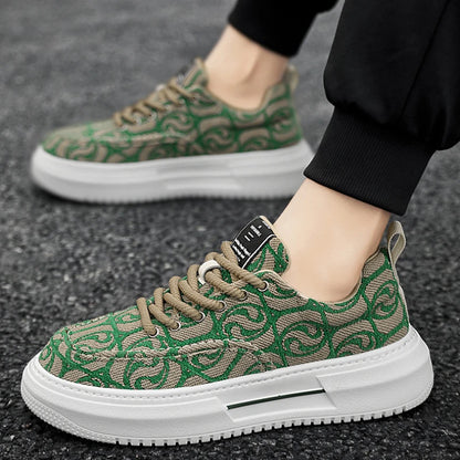 Sneakers Men New Fashion Prints Men's Platform Canvas Shoes Low Top Designer Casual Loafers Flat Vulcanized Shoes Men Footwear