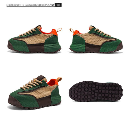 New Mens Shoes Large Size Breathable Sneakers Breathable Composite Seiko Upper Thickened Anti-slip Wear-resistant Soles Shoe