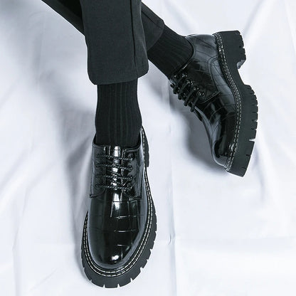 Fashion Thick Bottom Man Oxford Footwear Lace-Up Outdoor Male Shoes Fashion Casual Shoes Artificial Leather Mens Business Shoes