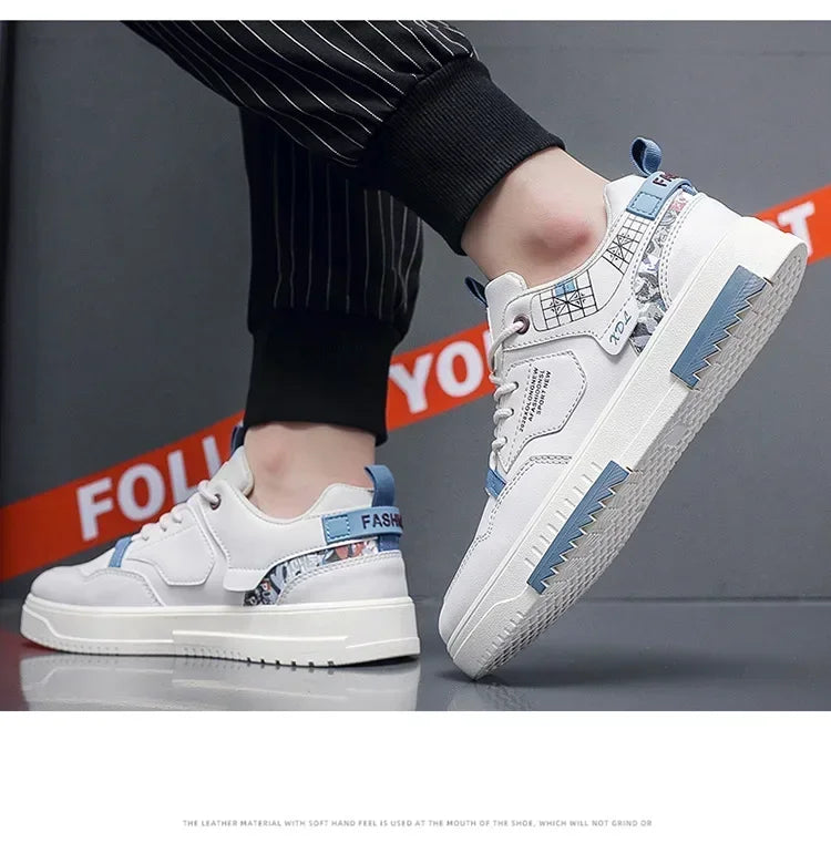 2025 Fashion Men Casual Platform Sneakes LaceUp Trainers Student Sneakes Mens Vulcanized Shoes Tennis Sneakers