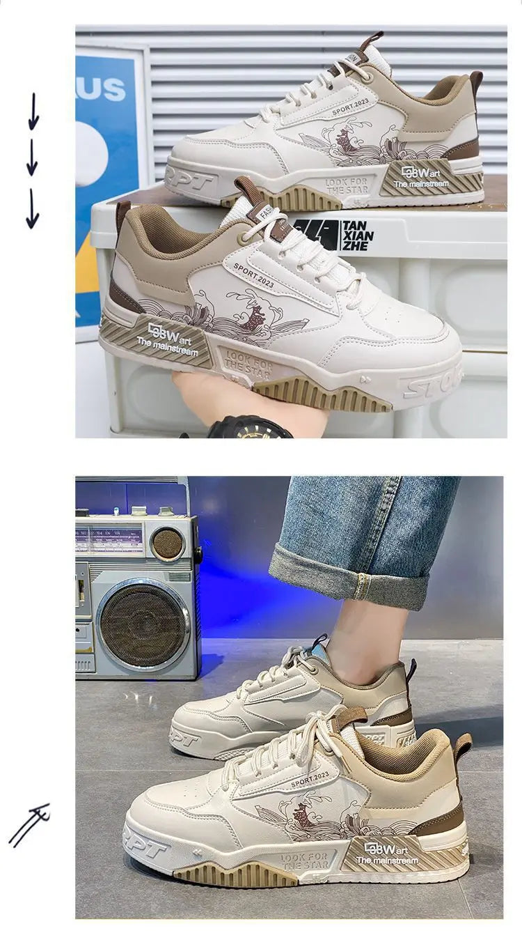 2025 spring and autumn new fashion all increase small white board shoes summer leisure sports high top tide shoes