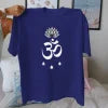 Whether Om symbol with lotus flower  pure cotton women's Tshirt comfort fit