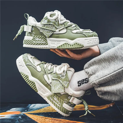Men's Casual Board Shoes Thick sole Platform Height Increasing Shoes Korean version trend Board shoes Clunky Sneaker Dad Shoes