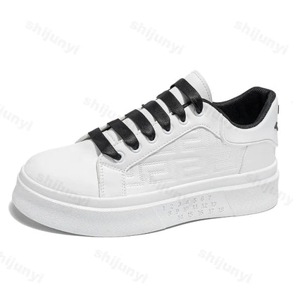 2025 Spring Autumn New Men's Shoes Breathable Comfortable White Shoes Men's Platform Sneakers Lace-up Casual Sports Shoes