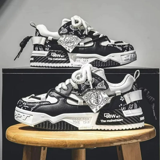 Men Sneakers Outdoor Casual Shoes Fashion Spring Breathable Vulcanized Shoes Comfortable Walking Shoe Platform Lace Up Men Shoes