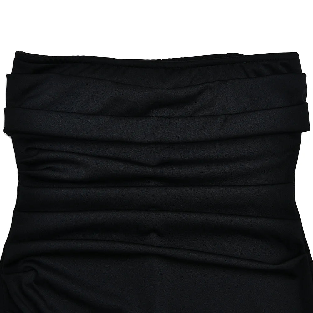 Cryptographic Off Shoulder Elegant High Rise Split Maxi Dress Club Outfits for Women Sexy Strapless Evening Dresses Ruched Gown