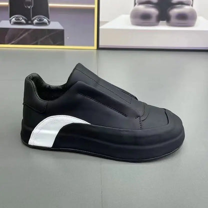 Sneakers Casual Men Cover Bottom Board Shoes Fashion Easy Matching Leather Fabric Breathable Increased Internal Platform Shoes