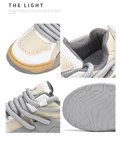 Men Casual Sneaker New Plush Lining White Sports Shoes Anti Slip Comfort Male Students Running Thick Soled Lace Up Shoes