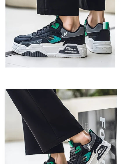 2025 Autumn New Casual Sports Shoes Men's Leather Low-Top Fashion Trend Easiest for Match Running Shoes Men's Skateboard Shoes