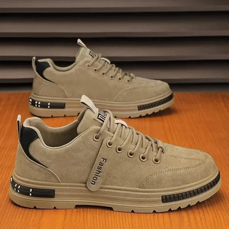 Men's new breathable labor protection shoes, men's trendy and versatile anti slip sports board shoes, workwear shoes