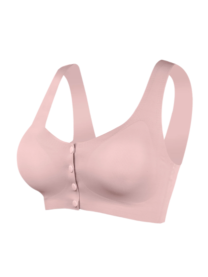 Front button underwear bra no underwire smooth breathable comfortable solid color gathering no trace invisible seamless@W13