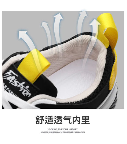 2025 summer new all-in-one fashion leisure sports youth thick sole fashion shoes small white shoes men's board shoes light