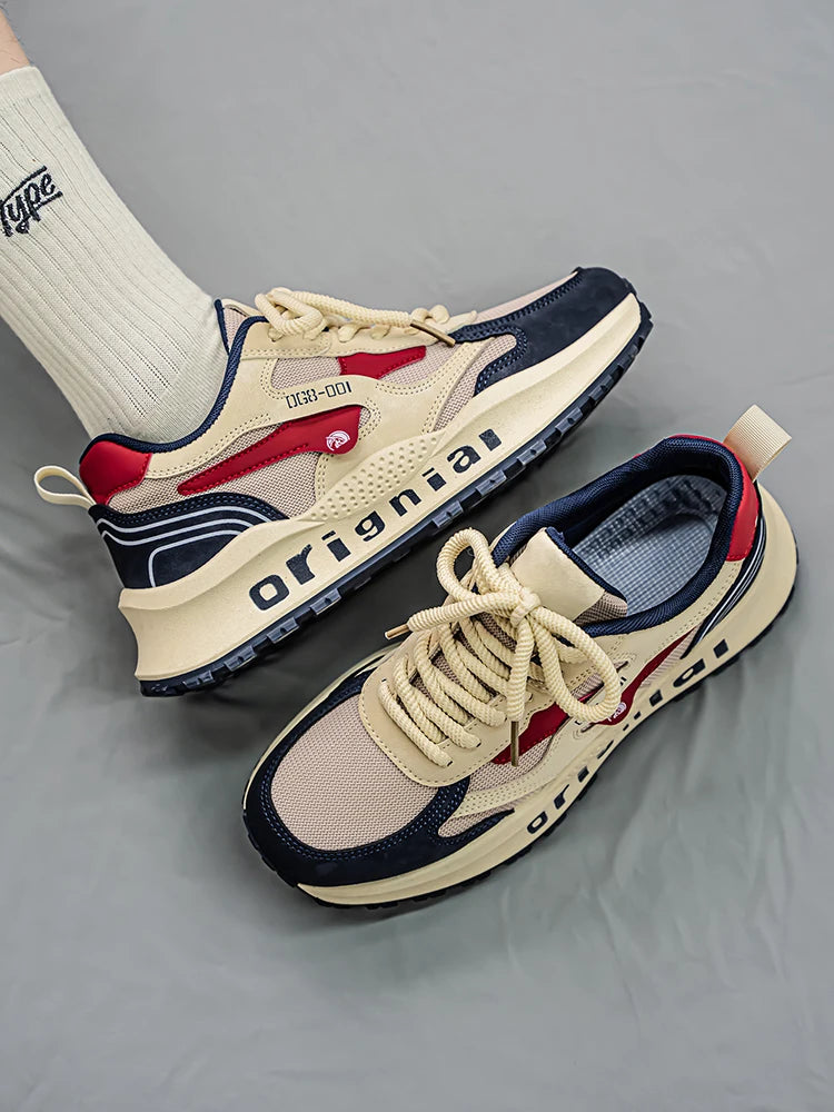 2025 spring men's new outdoor mesh sports shoes breathable comfortable soft sole casual shoes