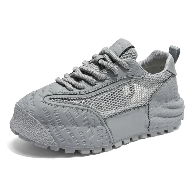 New 2025 Spring Large-mesh, High-quality Lace-up Mesh, High-quality Breathable and Fashionable Thick-soled Casual Shoes