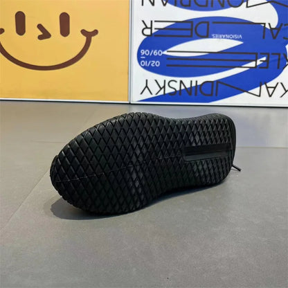 Men's Casual Shoes Solid Color Sneakers Trend Lace Up Running Shoes Outdoor Running Shoe Height Increased Platform Shoes for Men