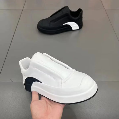 Sneakers Casual Men Cover Bottom Board Shoes Fashion Easy Matching Leather Fabric Breathable Increased Internal Platform Shoes