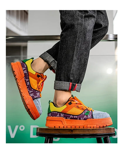 2025 New Spring Shoes for Men Thick Soles Increase Board Shoes All Casual Sports Shoes Fashion Trend Ins Men Board Shoes