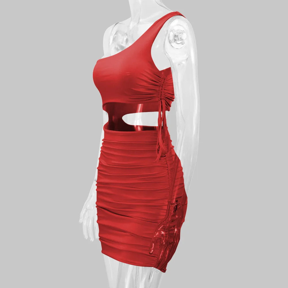 2025 Women's Clothing, Sexy Fashion Hollow Lace Up Pleated Night Club Party Dress Vestidos Plus Size 9XL 8XL 7XL 6XL XXXXXL