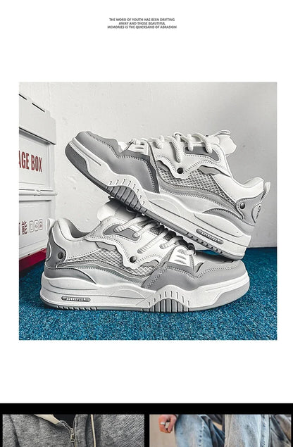 Men's Vulcanized Shoes Trendy Personalized Teenagers Casual Shoes Round Toe Lace-Up Plus Size Platform Shoes Men Shose For Sale