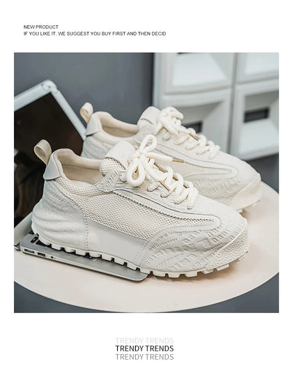 New Mens Shoes Large Size Breathable Sneakers Breathable Composite Seiko Upper Thickened Anti-slip Wear-resistant Soles Shoe