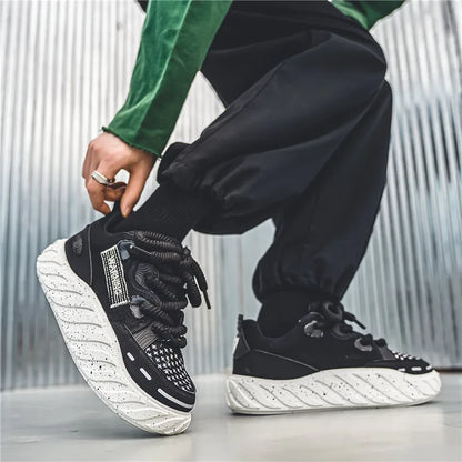 Chunky Men Canvas Sneakers Tennis Man Trend 2023 Casual Skateboarder Shoes Black Man Autumn Comfort Anti Slip Mens Footwear Rest