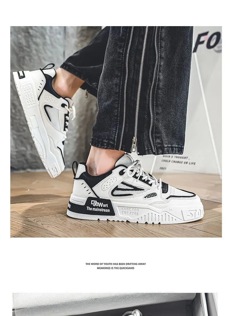 Mens Shoes Fashion Outdoor Casual Shoes Lace Up Platform Skateboard Shoe Training Shoes for Men Non Slip Sneaker Tenis Masculino