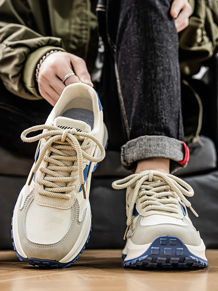 2025 spring men's new outdoor mesh sports shoes breathable comfortable soft sole casual shoes