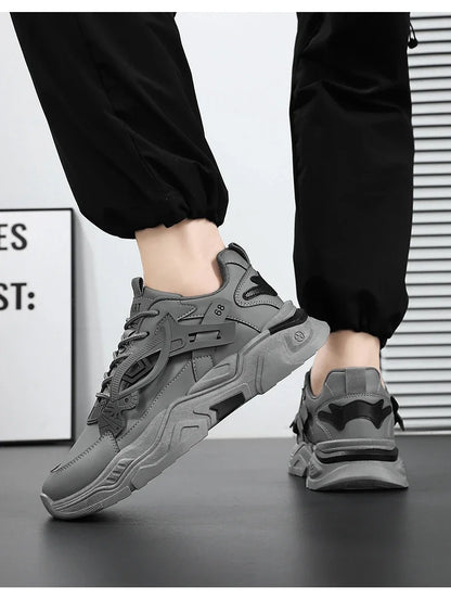 Student height increasing shoes four season new thick sole men's casual sports shoes soft sole comfortable outdoor running shoes