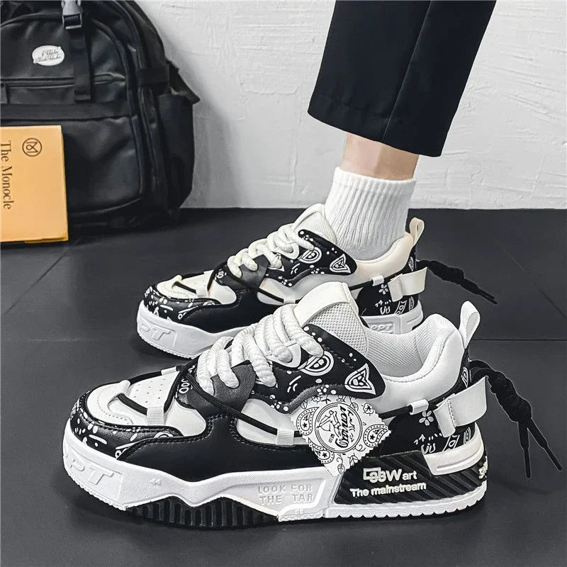 Men Sneakers Outdoor Casual Shoes Fashion Spring Breathable Vulcanized Shoes Comfortable Walking Shoe Platform Lace Up Men Shoes