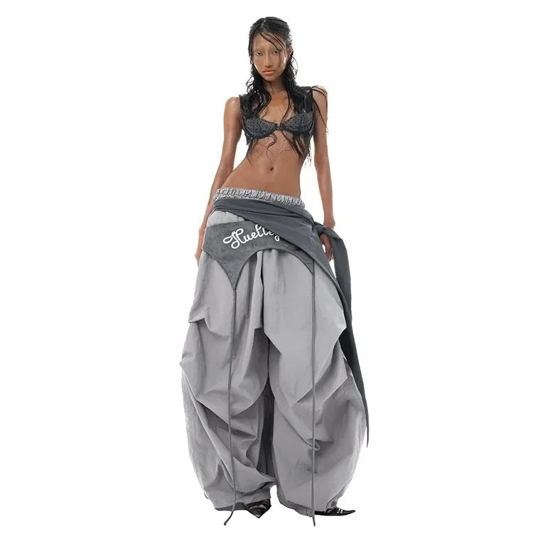 Cool American High Street Loose Casual Pants Women's Fashionable Jazz Wide Leg Pants Versatile Comfortable Workwear Trousers