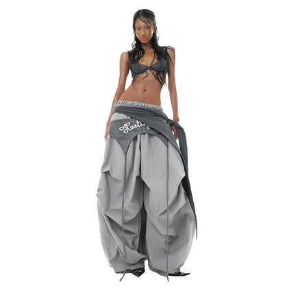 Cool American High Street Loose Casual Pants Women's Fashionable Jazz Wide Leg Pants Versatile Comfortable Workwear Trousers
