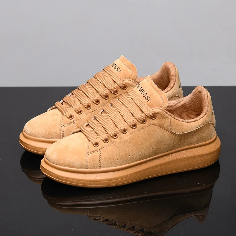 Sneakers Casual Plus Size 43 44 Women Men Designer Board Shoes Fashion Microfiber Leather Increased Internal Flat Platform Shoes