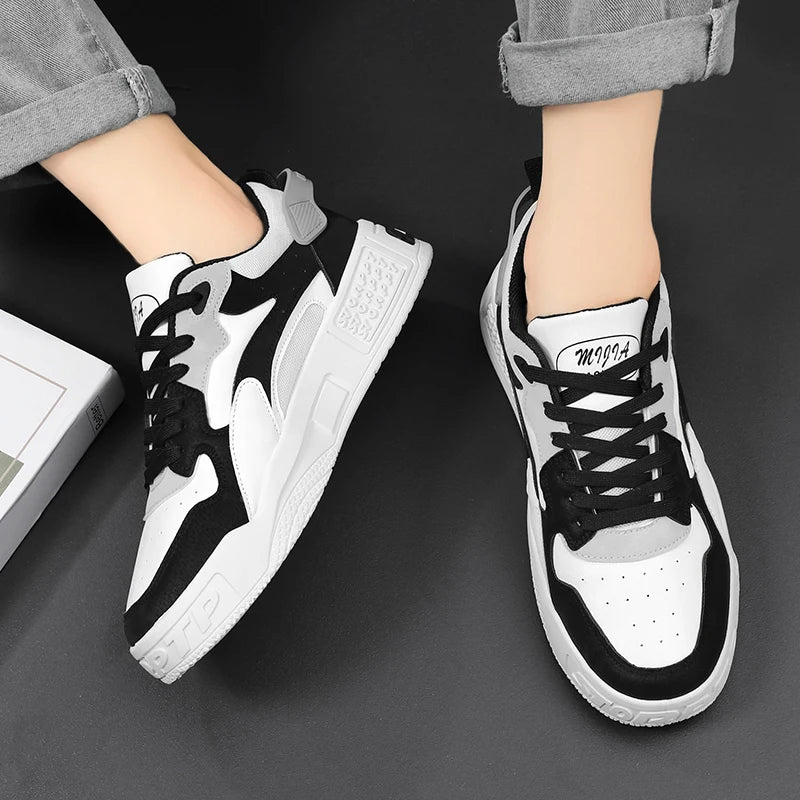 Men's thick soled casual shoes breathable non slip Four Seasons soft soled outdoor walking shoes flat shoes sports board shoes