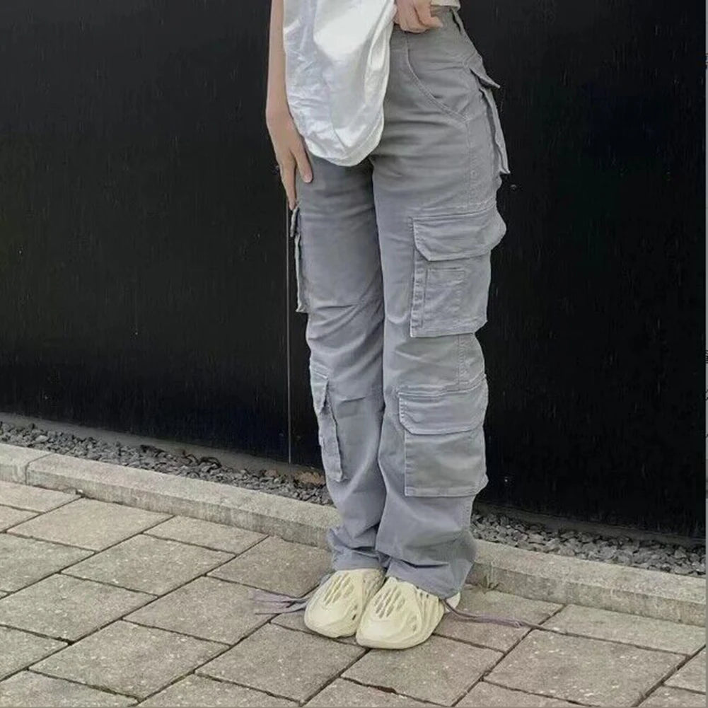 Outdoor Activities L Light Grey Baggy Cargo Pants Fashion Vintage Women Trousers Casual Women's Pants Ideal For Vacation