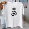 Whether Om symbol with lotus flower  pure cotton women's Tshirt comfort fit