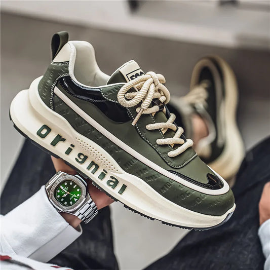 New Sneakers Men Wear Resistant Anti Slip Breathable Running Shoes Thick Soled Height Boosting Casual Shoes Zapatos Para Hombres