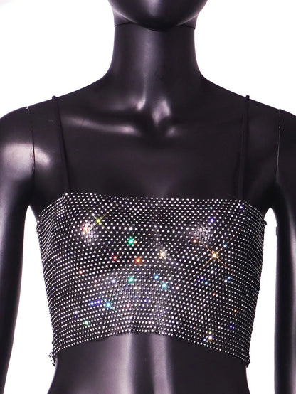 Sexy Fiing Net Bright Diamond Tube Top Strap Tight Body 8 Sparkling Fla S Summer New Arrival Women's Vest Strap